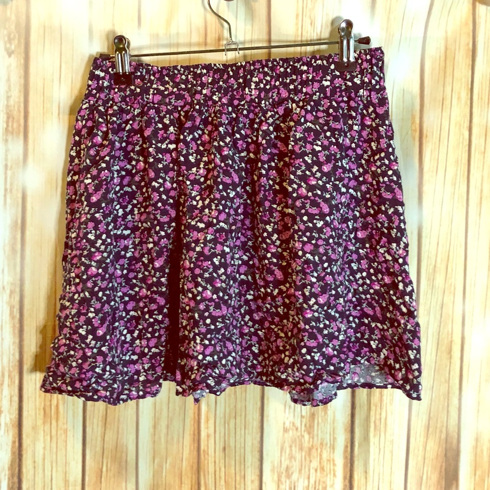 Forever 21 Purple Floral Mini Skirt size M